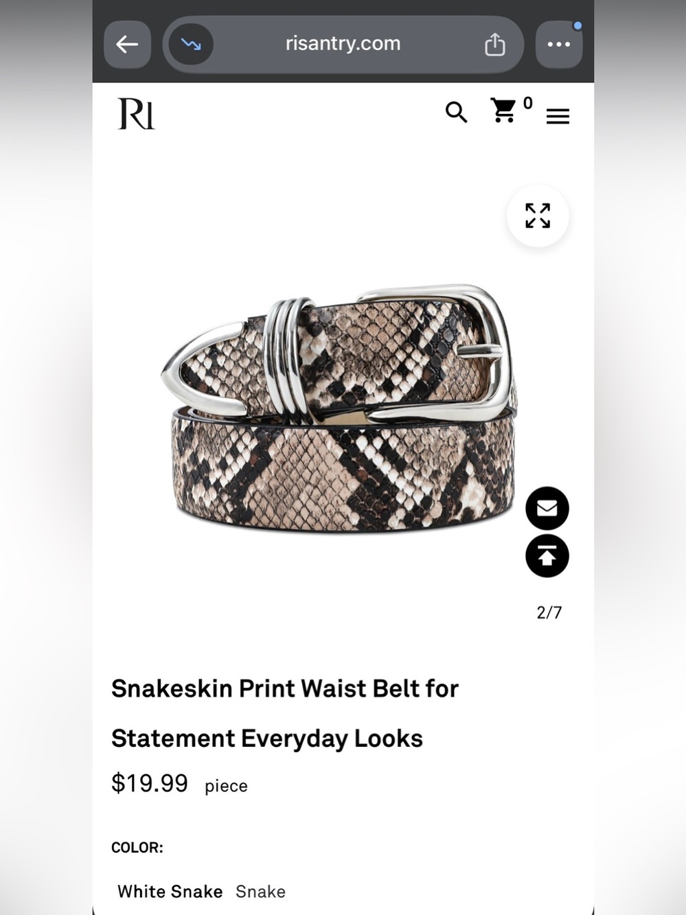Snakeskin Print Waist Belt - Risantry